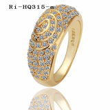 Simple Diamond Golden Ring Jewellery for Women (Ri-HQ315-a)