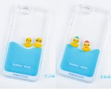 Swimming Aquarium Duck Dynamic Liquid Quicksand Case for iPhone 5/5s/6/6 Plus