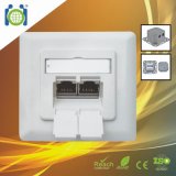 German Type 2*RJ45 FTP CAT6A Wall Outlet