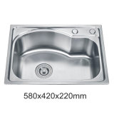 Fashionable One Piece Ss201 Stainless Steel Single Bowl Kitchen Sink (YX5842)