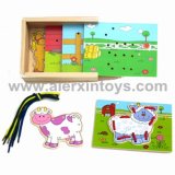 Wooden Lacing Toy with Farm Animals (81235)