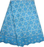 Women New Design of Cotton Lace Fabric with Blue Color Cl8189-1