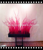 Red Grass Glass Sculpture for KTV Decoration