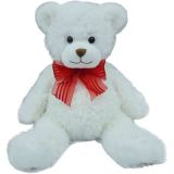 Valentine Stuffed White Bear Toy for Gift
