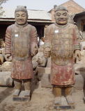Wood Terracotta Warrior Sculpture Carving (B6-166)