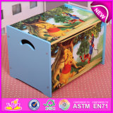 Wooden Cartoon Toy Storage Box for Kids, Decorative Children Wooden Toy Storage Box OEM Available W08c130