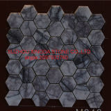 Ink Blue Charming Hexagon China Honed Mosaic Marble