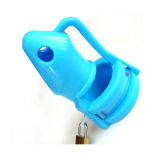 2015hot Sale-Top Blue Silicone Chastity Device, Soft Comfort Safety, Penis