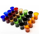 Colored Glass Salad Bowl and Glass Cups