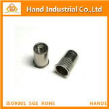Stainless Steel Reduced Head Knurled Body Open End Rivet Nut