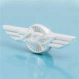 Custom Design Metal Wing Badge with Silver Color