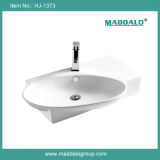 Large Size Right Hand Wall Mounted Single Ceramic Sink (HJ-1373)