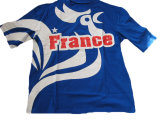 100% Cotton France Football Fun T-Shirt (HT-TS-002)