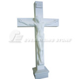 Marble and Granite Crucifix Statue Sculpture