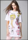 Wholesale100% Cotton Printing Fashion Round Neck T-Shirts for Women