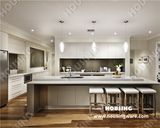 Glossing White Lacquer Glazed Customized Kitchen Cabinet