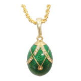 925 Sterling Silver Faberge Style Easter Egg Pendant Necklace (MYD-EGG-003)