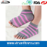 Half Toe Anti Slip Sock/ Women's Pilates Toe Socks with Grips