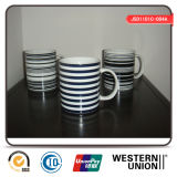 Stripe Decal Porcelain Mug for Daily Use