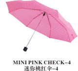 3 Fold Umbrella (pink check)