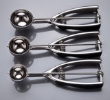 4cm/5cm/6cm Stainless Steel Ice Cream Scoop Spoon, Melon Baller Kitchen Tool - 3 PCS/Set (Silver)