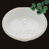Porcelain Undermount Bathroom Sink Basin (SS-1714A-W)