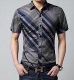 100% Cotton Printing Casual Men's Short Sleeve Shirt (WXM941)