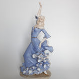 Porcelain Dancing Lady in Bule Skirt (C-2019)