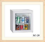 Popular Hotel Lock Option Clear Door Worktop Refrigerator 28L