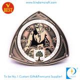 Custom 2D Triangle Antique Copper Enamel Medal (LN-0103)