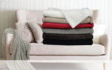 Solid Color Coral Fleece and Sherpa Blanket