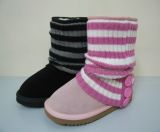 Winter Fashion Lady's Sheepskin Boot-Knitting Wool