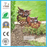 Set of 2 Metal Owl Garden Decoratioin