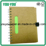Double Spiral Notebook Kraft Cover with Elastic Band for Pen Holder Eco-Friendly