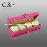 Pink Watch Box with High-Class Velvet Material