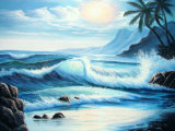 Handmade Canvas Coast Oil Painting