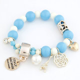 Blue Acrylic Beads Alloy Pendents Italy Design Bracelet