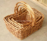 Square Willow Basket with Handle(GB001)
