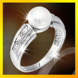 Elegant Pearl 925 Sterling Silver Engagement Ring for Women