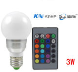 IR Remote Control LED Light Bulb 3W Energy-Saving RGBW LED