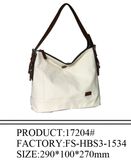 Fashion Canvas/Genuine Leather Lady's Handbag (17204)