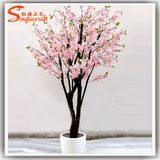 Artificial Plastic Fake Peach Blossom Bonsai Tree