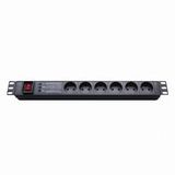 Power Distribution Units, Denmark Plug Socket, 6-Way Socket, 13A, 19-Inch Network Cabinet, Size 1u