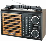 Multifunction Radio with USB/SD and Rechargeable Battery and Wooden Cabinet (HN-2215UAR)