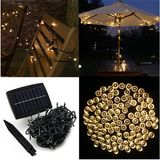 Solar Powered Christmas Xmas Party Festival Lights Decorations Waterproof White