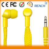 Portable Stereo Shoelace Earphone Yellow Earbuds
