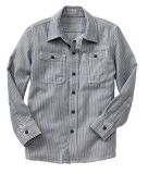 Men's Long Sleeve Double Pocket Stripe Casual Shirt