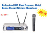 Professional UHF Fixed Frequency Model Double Channel Wireless Microphone Jj-9911