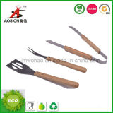 Wood Handle Stainless Steel BBQ Tools (FH-BQ01-3)