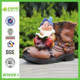 New Arrival Polyresin Gnome with Shoe Urn (NF14129-1)